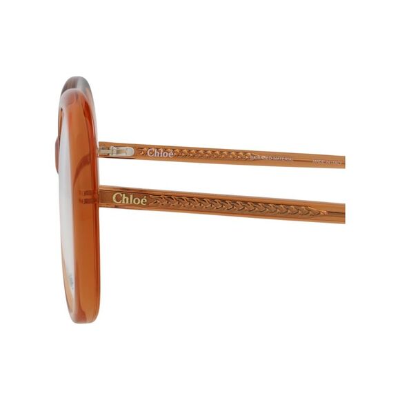 Chloé Round-Frame Bio Acetate Optical Frames Orange Womens - Picture 4 of 6